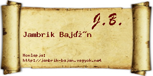 Jambrik Baján névjegykártya
